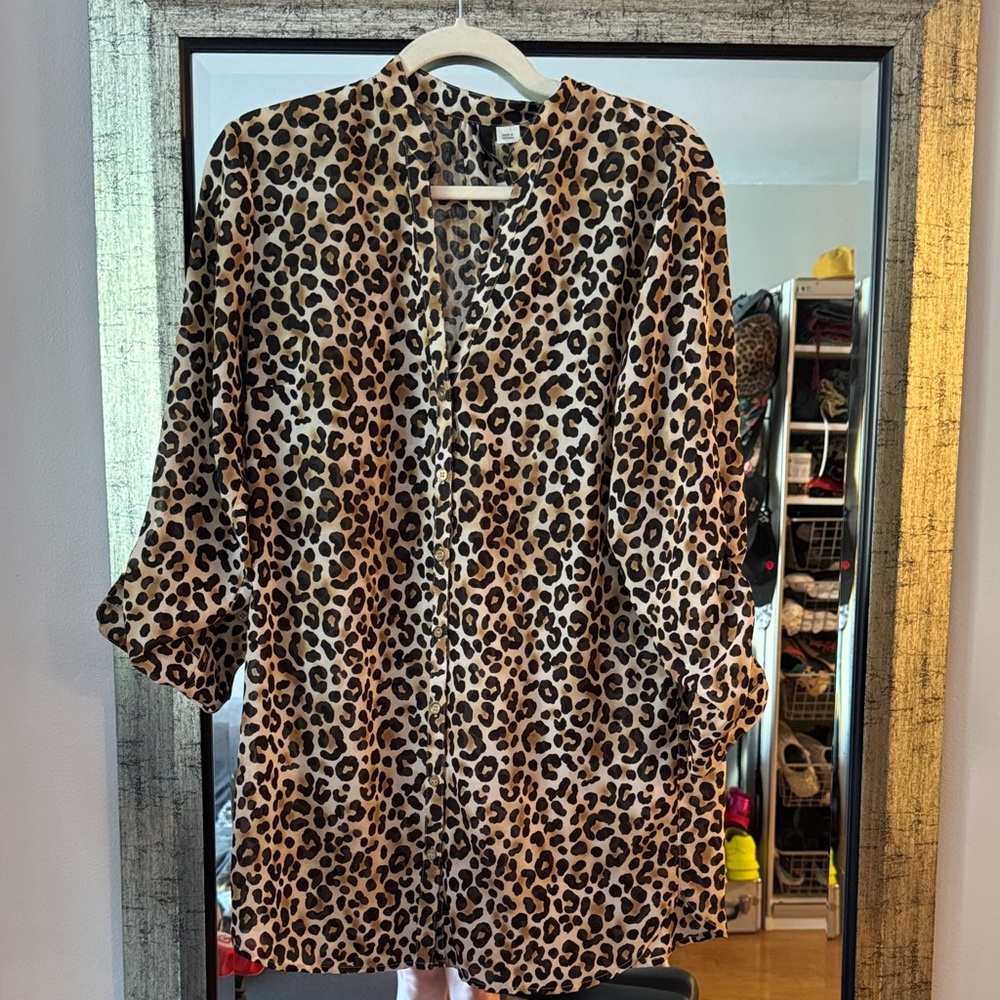 Leopard Print Tunic Top / Swim Coverup
